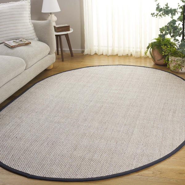 Safavieh Nf Elegant Black And Natural Fiber Area Rug - Luxurious Power-loomed Design For Modern Interiors Marble ,Dark Grey Sisal Pile Nf143d-3r