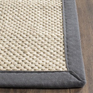 Safavieh Nf Elegant Black And Natural Fiber Area Rug - Luxurious Power-loomed Design For Modern Interiors Marble ,Dark Grey Sisal Pile Nf143d-3r