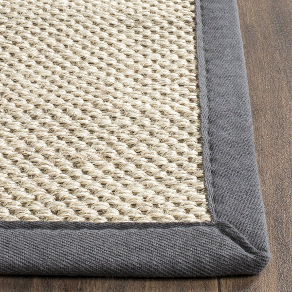 Safavieh Nf Elegant Black And Natural Fiber Area Rug - Luxurious Power-loomed Design For Modern Interiors Marble ,Dark Grey Sisal Pile Nf143d-3r
