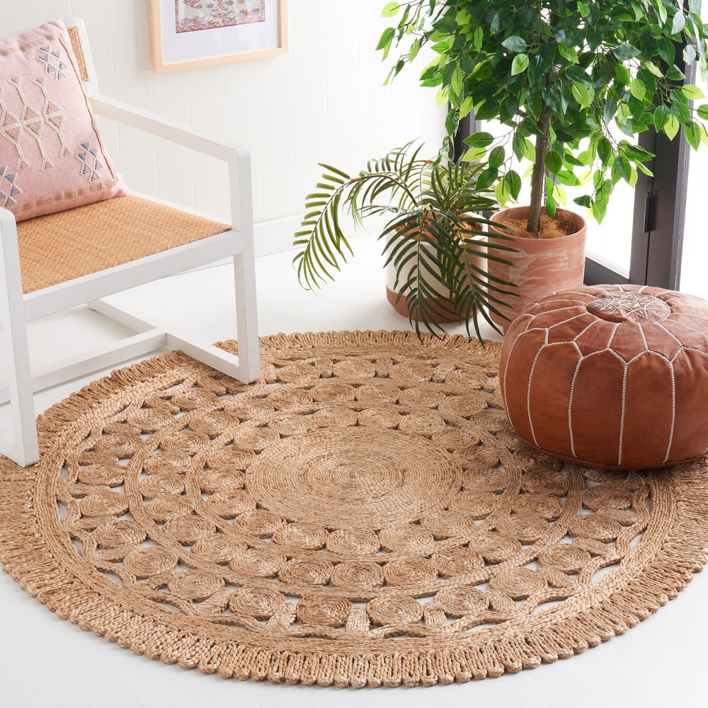 Safavieh Natural Elegance 3' Round Area Rug - Handcrafted Jute For A Chic, Earthy Home Décor Upgrade! Natural Jute Nf174a-3r