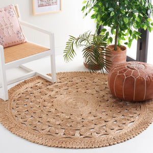 Safavieh Natural Elegance 3' Round Area Rug - Handcrafted Jute For A Chic, Earthy Home Décor Upgrade! Natural Jute Nf174a-3r