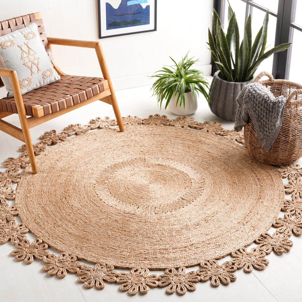 Safavieh Natural Fiber Round Jute Area Rug - Exquisite Flat Weave Craftsmanship For Sustainable Elegance Natural Jute Nf176a-4r