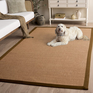 Safavieh Natural Handwoven Jute Area Rug — 6X6 Square Light Brown Flatweave, Coastal Neutral, Durable Comfort 6'-0" x 6'-0" NF194E-6SQ