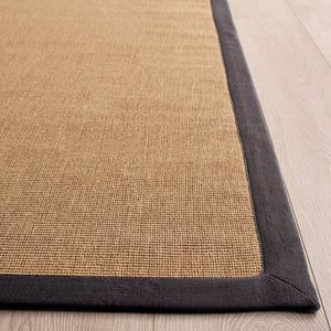 Safavieh Natural Handcrafted Jute Flat-Weave Area Rug In Natural & Dark Grey — Low-Profile, Eco-Friendly Chic 4'-0" x 6'-0" NF194F-4