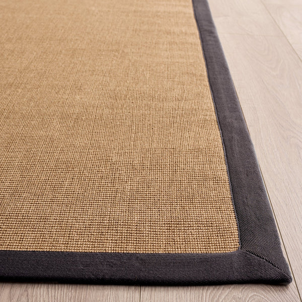 Safavieh Natural Handcrafted Jute Flat-Weave Area Rug In Natural & Dark Grey — Low-Profile, Eco-Friendly Chic 4'-0" x 6'-0" NF194F-4