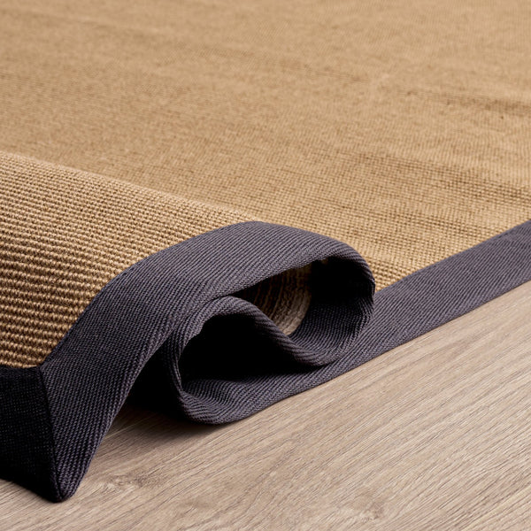 Safavieh Natural Handcrafted Jute Area Rug 8X10 Flatweave In Natural & Dark Grey — Low-Profile Durable Texture 9'-0" x 12'-0" NF194F-9