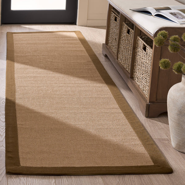 Safavieh Natural Handcrafted Flat-Woven Jute Rug In Olive Tones — Durable Low-Profile 1/2" Coastal Texture 8'-0" x 10'-0" NF194X-8