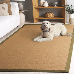 Safavieh Natural Handcrafted Flat-Woven Jute Rug In Olive Tones — Durable Low-Profile 1/2" Coastal Texture 8'-0" x 10'-0" NF194X-8