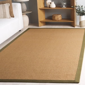 Safavieh Natural Handcrafted Flat-Woven Jute Rug In Olive Tones — Durable Low-Profile 1/2" Coastal Texture 8'-0" x 10'-0" NF194X-8