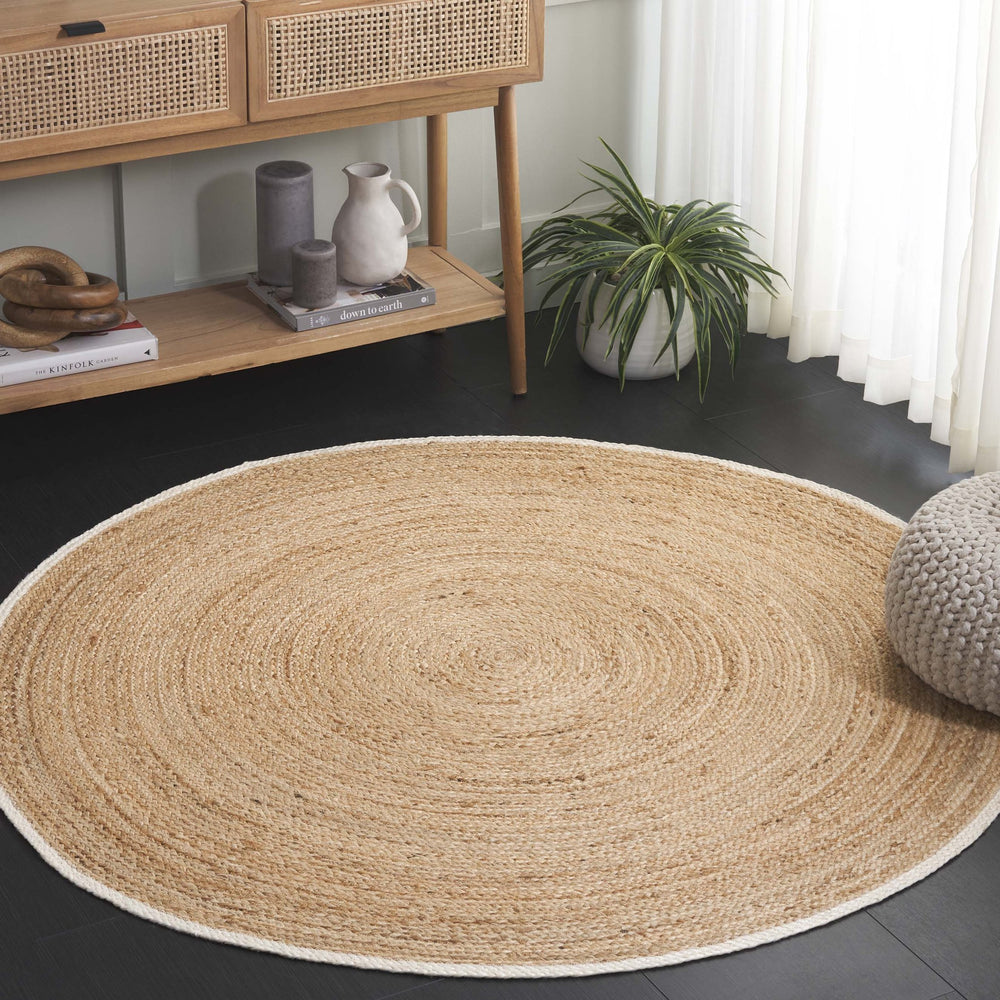 Safavieh Natural Jute Pile Round Area Rug - Elegant 6x6 Ft, Hand Woven, Modern Charm For Any Decor Style Natural Jute Pile Nf366a-6r