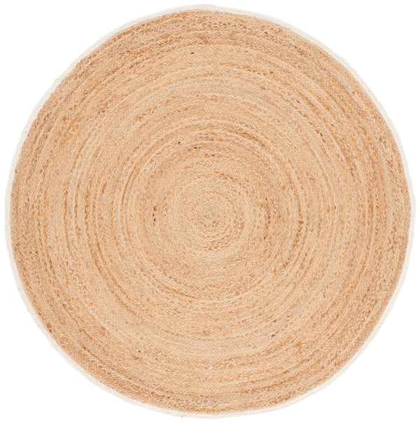 Safavieh Natural Jute Pile Round Area Rug - Elegant 6x6 Ft, Hand Woven, Modern Charm For Any Decor Style Natural Jute Pile Nf366a-6r