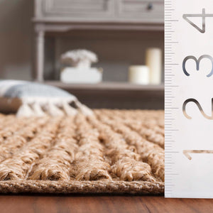 Safavieh Natural Hand-woven Jute & Cotton Area Rug - 5x8 Ft, Eco-friendly, Contemporary Style For Home Decor Natural 90% Jute,10% Recycled Cotton Nf371a-5