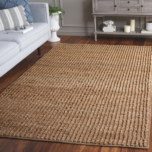 Safavieh Natural Hand-woven Jute & Cotton Area Rug - 5x8 Ft, Eco-friendly, Contemporary Style For Home Decor Natural 90% Jute,10% Recycled Cotton Nf371a-5