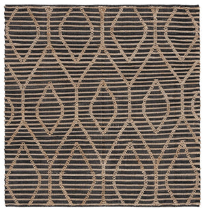 Safavieh Natural Handcrafted Jute-Cotton Flatweave Rug In Black & Natural — Low-Profile, Durable, Global Chic 6'-0" x 8'-0" NF378Z-68
