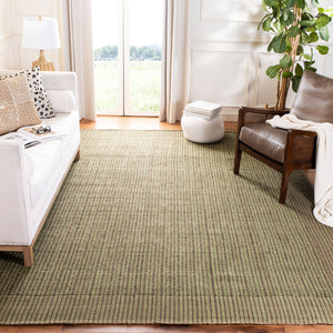 Safavieh Nf Hand‑Woven Jute Loop Rug Charcoal With Green Accents — Eco-Friendly Textured Artisan Floor Runner 5'-0" x 8'-0" NF451B-5