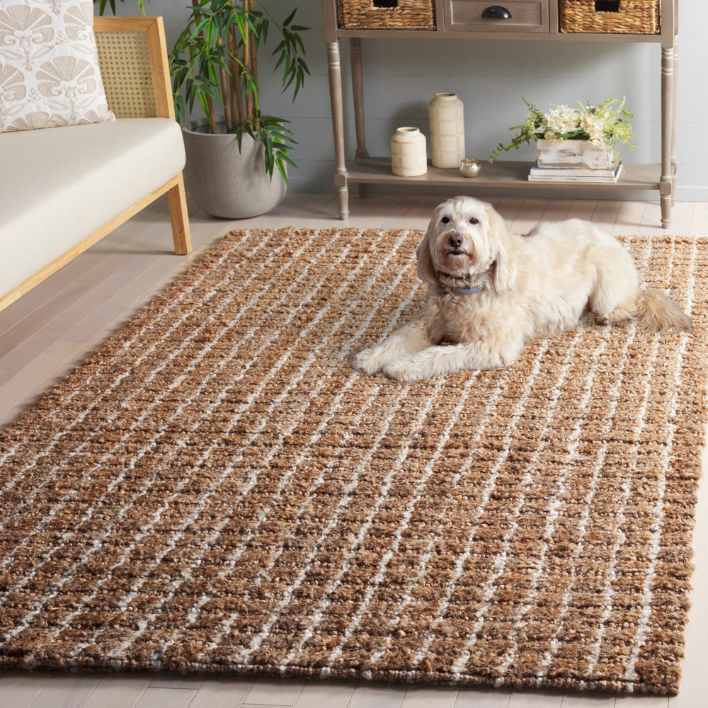 Safavieh Natural Jute Area Rug - Luxurious Contemporary Design With Earthy Elegance For Modern Spaces Natural ,Bleach Jute Nf480a-4