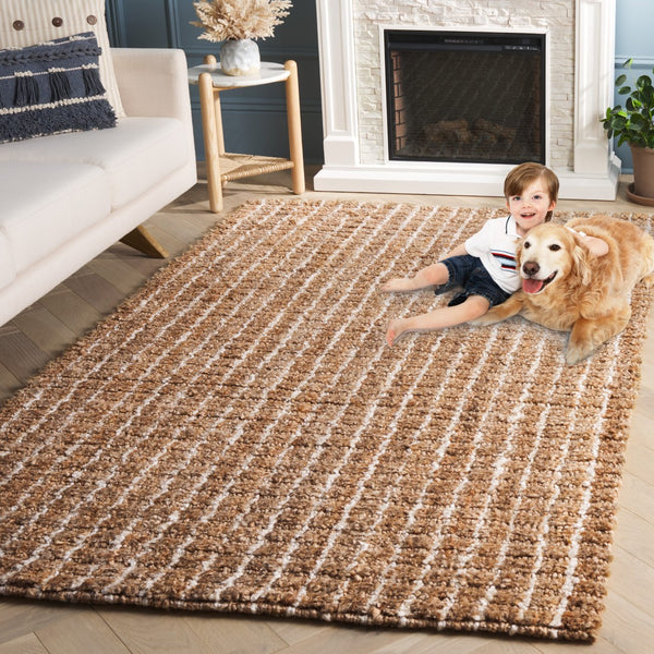 Safavieh Natural Jute Area Rug - Luxurious Contemporary Design With Earthy Elegance For Modern Spaces Natural ,Bleach Jute Nf480a-4