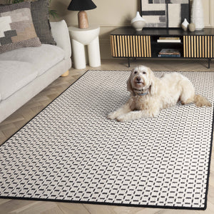 Safavieh Natural Fiber Runner Rug - Timeless Elegance Meets Durability, Perfect For High Traffic Areas! Ivory ,Black 71% Wool,17% Jute & 12% Polyester Nf489z-5