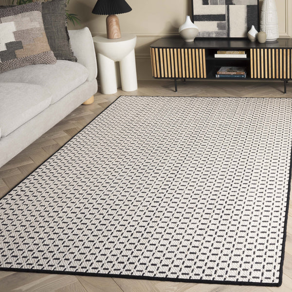 Safavieh Natural Fiber Area Rug - Timeless Elegance With Luxurious Wool Blend For Your Stylish Home Decor Ivory ,Black 71% Wool,17% Jute & 12% Polyester Nf489z-6r