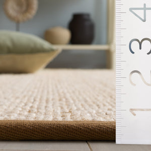 Safavieh Natural Sisal Area Rug With Jacquard Geometric Weave In Brown & Neutral Tones — Durable, Low-Profile Elegance 6'-0" x 9'-0" NF530T-6