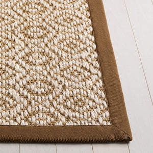Safavieh Natural Sisal Area Rug With Jacquard Geometric Weave In Brown & Neutral Tones — Durable, Low-Profile Elegance 6'-0" x 9'-0" NF530T-6