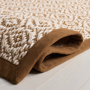 Safavieh Natural Sisal Area Rug With Jacquard Geometric Weave In Brown & Neutral Tones — Durable, Low-Profile Elegance 6'-0" x 9'-0" NF530T-6