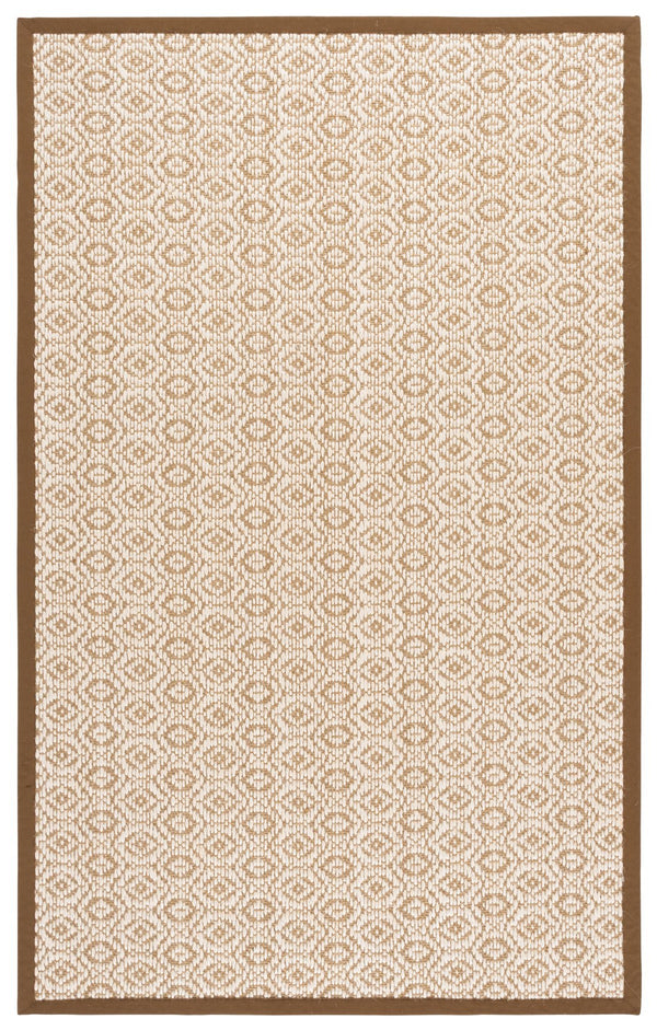 Safavieh Natural Sisal Area Rug With Jacquard Geometric Weave In Brown & Neutral Tones — Durable, Low-Profile Elegance 6'-0" x 9'-0" NF530T-6
