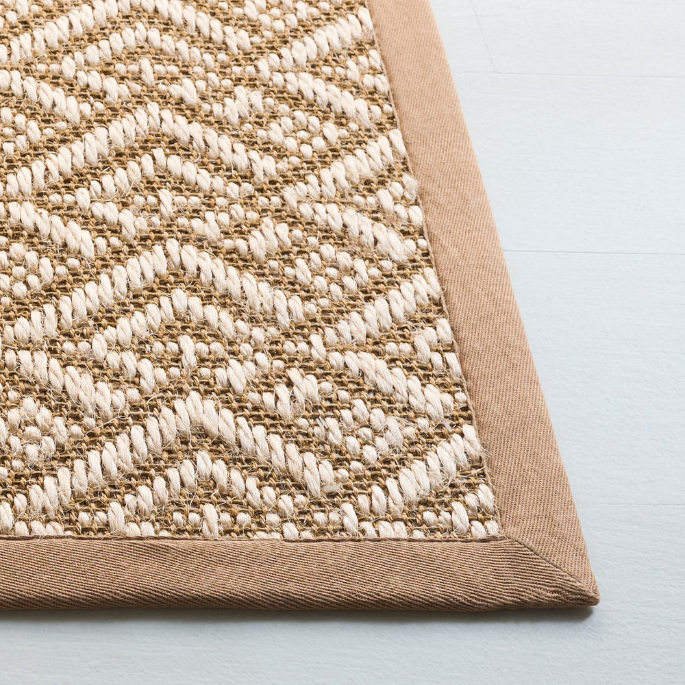 Safavieh Natural Sisal Chevron Area Rug — Handcrafted Natural Beige Low-Profile Texture For Modern Spaces 6'-0" x 9'-0" NF531B-6