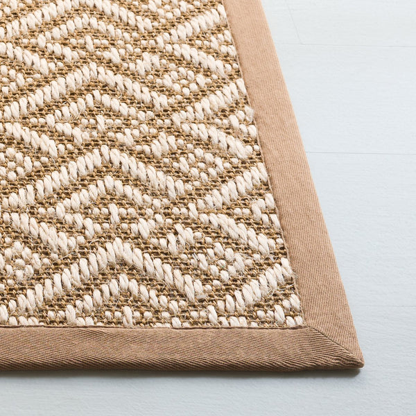 Safavieh Natural Sisal Chevron Area Rug — Handcrafted Natural Beige Low-Profile Texture For Modern Spaces 6'-0" x 9'-0" NF531B-6
