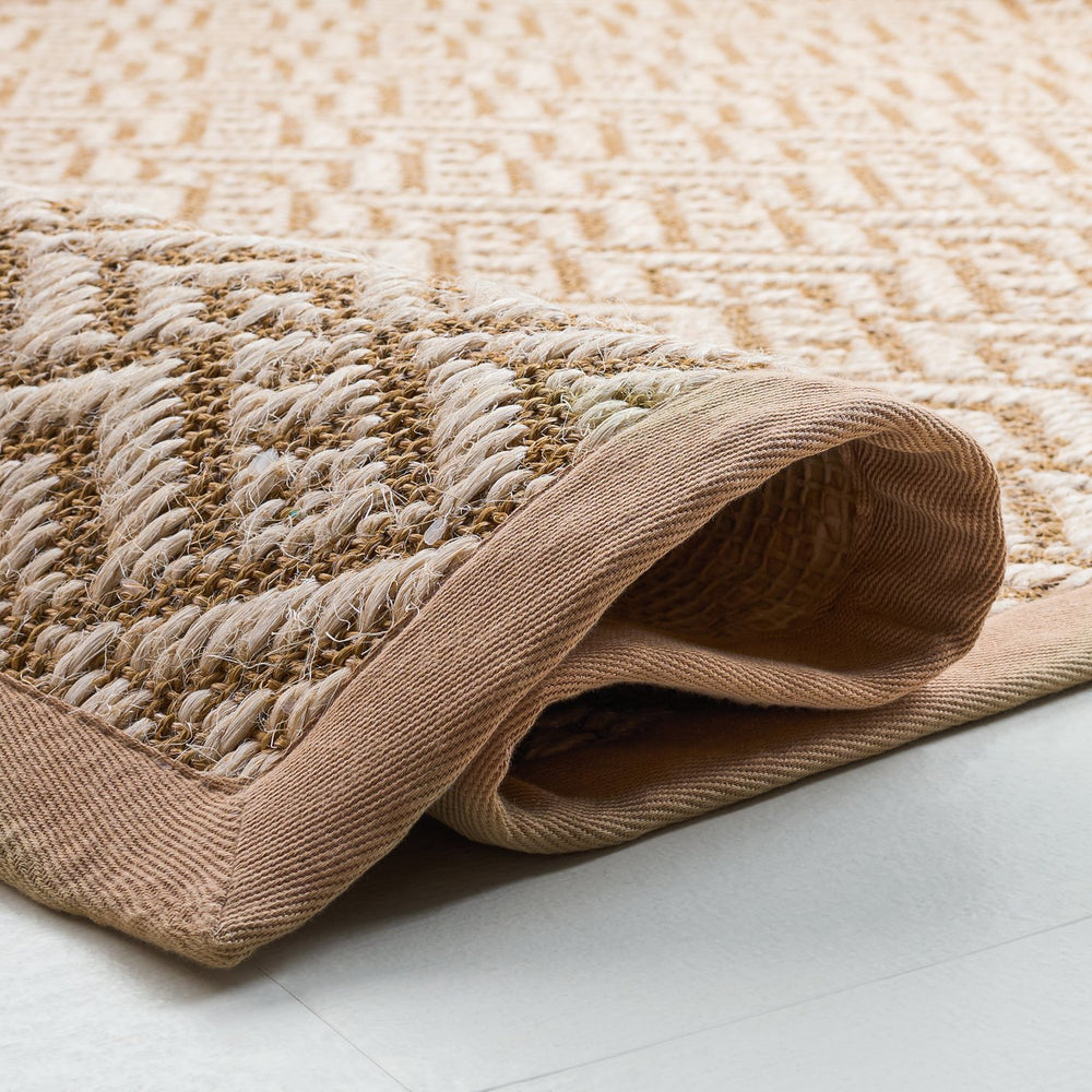 Safavieh Natural Sisal Chevron Area Rug — Handcrafted Natural Beige Low-Profile Texture For Modern Spaces 6'-0" x 9'-0" NF531B-6