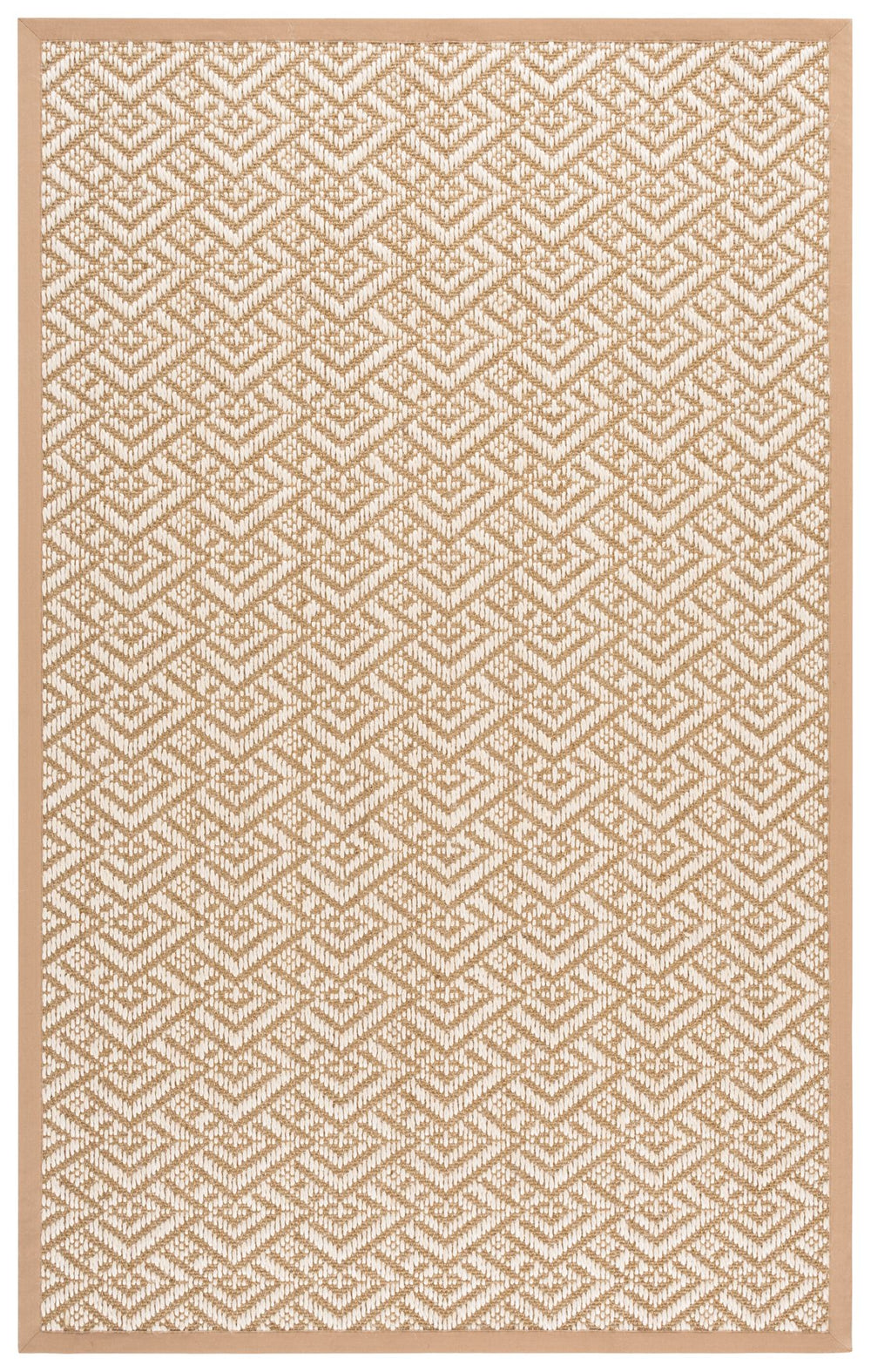 Safavieh Natural Sisal Fiber Area Rug, Handcrafted Chevron Weave In Natural Beige For Durable Everyday Style 8'-0" x 10'-0" NF531B-8