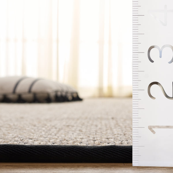 Safavieh Natural Sisal Area Rug Marble Black — Handcrafted Jacquard Weave, Durable Low-Profile 8X10 Rug 9'-0" x 12'-0" NF533Z-9