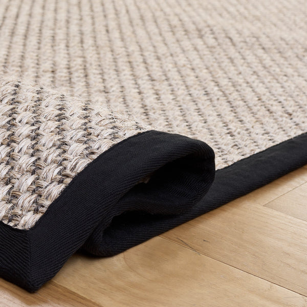 Safavieh Natural Sisal Area Rug Marble Black Jacquard Weave Low-Profile Rustic Modern Texture Durable Elegance 6'-0" x 9'-0" NF533Z-6
