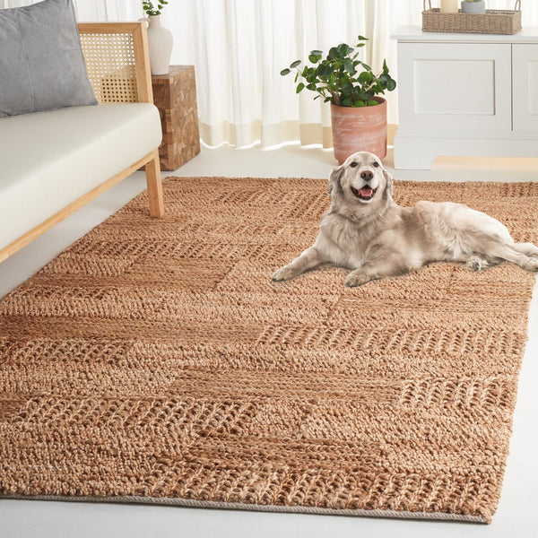 Safavieh Natural Fiber Area Rug - Handwoven Elegance From India, Durable Hemp Blend, Earthy Aesthetic For Home Natural 90% Indian Hemp 10% Cotton Nf555a-4