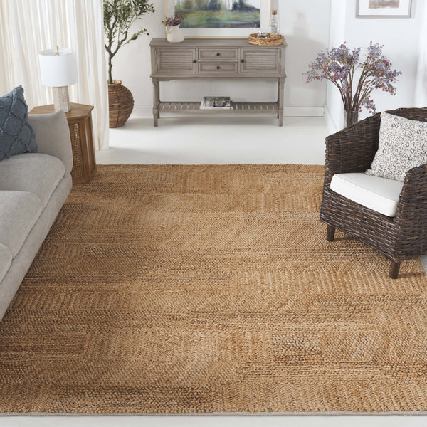 Safavieh Natural Fiber Area Rug - Handwoven Elegance From India, Durable Hemp Blend, Earthy Aesthetic For Home Natural 90% Indian Hemp 10% Cotton Nf555a-4