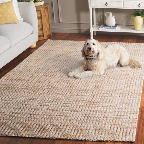 Safavieh Natural Fiber Area Rug - Timeless Ivory Elegance, Durable Jute & Wool Blend, Handcrafted In India Natural ,Ivory 65% Jute,20% Wool,13% Cotton,2% Polyester Nf557a-6
