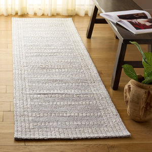 Safavieh Natural Hemp-Cotton Jacquard 6X9 Ivory Rug — Handcrafted Indian Weave, Sustainable Soft Textured Stripe NF558A-6