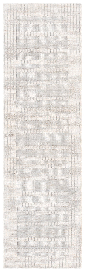Safavieh Natural Hemp-Cotton Jacquard 6X9 Ivory Rug — Handcrafted Indian Weave, Sustainable Soft Textured Stripe NF558A-6