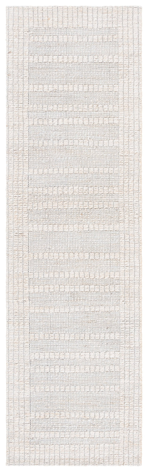 Safavieh Natural Hemp-Cotton Jacquard 6X9 Ivory Rug — Handcrafted Indian Weave, Sustainable Soft Textured Stripe NF558A-6
