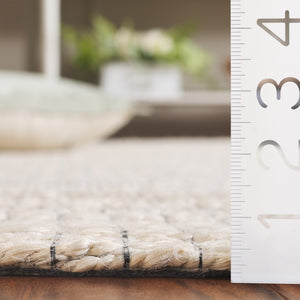 Safavieh Natural Fiber Area Rug - Elegant Jacquard Weave, Luxurious Comfort, Durable Natural Materials, 3/8” Height Ivory 80% Hemp,15% Cotton,5% Polyester Nf558a-6sq