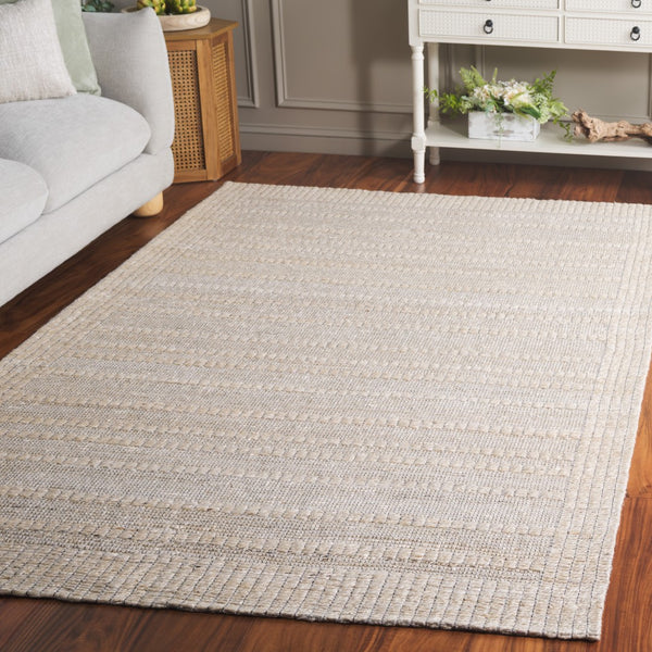 Safavieh Natural Fiber Area Rug - Elegant Jacquard Weave, Luxurious Comfort, Durable Natural Materials, 3/8” Height Ivory 80% Hemp,15% Cotton,5% Polyester Nf558a-6sq
