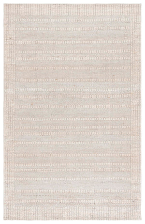 Safavieh Natural Hemp-Cotton Jacquard 6X9 Ivory Rug — Handcrafted Indian Weave, Sustainable Soft Textured Stripe NF558A-6