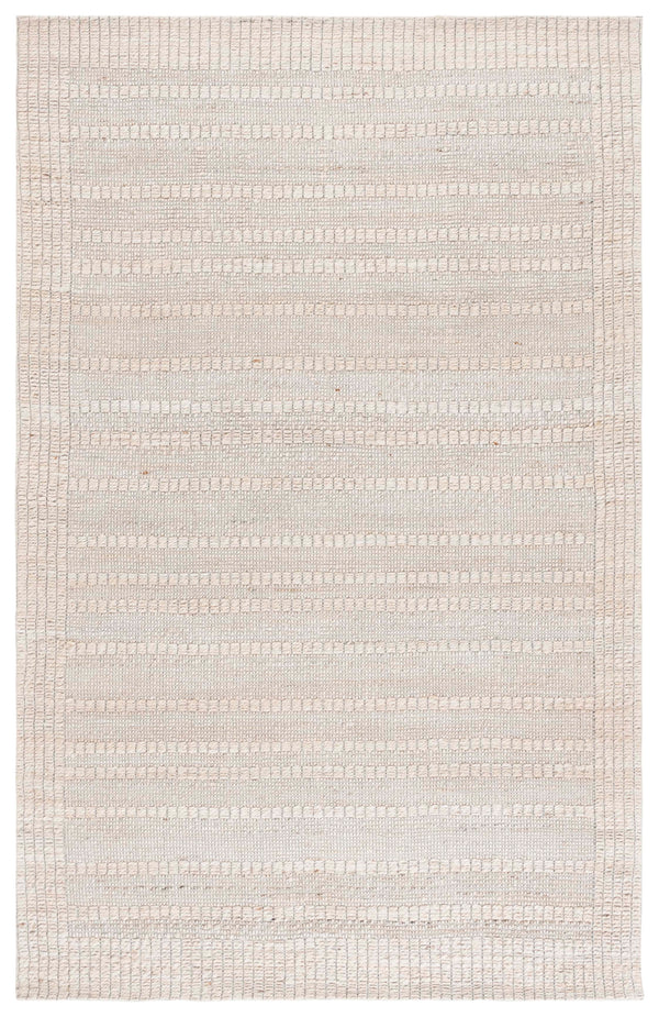 Safavieh Natural Hemp-Cotton Jacquard 6X9 Ivory Rug — Handcrafted Indian Weave, Sustainable Soft Textured Stripe NF558A-6