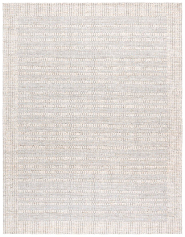 Safavieh Natural Hemp-Cotton Jacquard 6X9 Ivory Rug — Handcrafted Indian Weave, Sustainable Soft Textured Stripe NF558A-6
