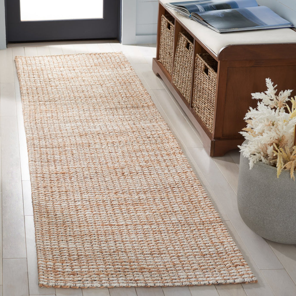 Safavieh Natural Runner Rug - Elegant Eco-friendly Design With Intricate Jacquard Weave For Timeless Style Natural ,Ivory 80% Hemp,15% Cotton,5% Polyester Nf559a-28
