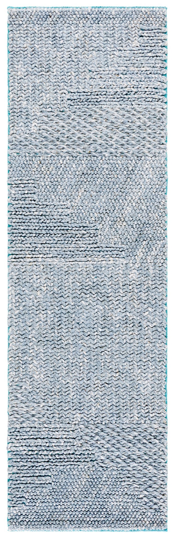 Safavieh Natural Hand Woven Runner Rug In Elegant Grey And Blue Hues, Eco-friendly For Every Decor Style Grey ,Blue 80% Hemp,20% Cotton Nf560k-28