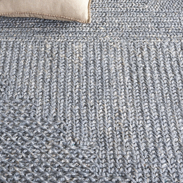 Safavieh Natural Hand Woven Runner Rug In Elegant Grey And Blue Hues, Eco-friendly For Every Decor Style Grey ,Blue 80% Hemp,20% Cotton Nf560k-5