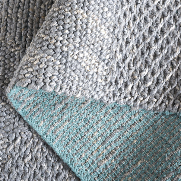 Safavieh Natural Hand Woven Runner Rug In Elegant Grey And Blue Hues, Eco-friendly For Every Decor Style Grey ,Blue 80% Hemp,20% Cotton Nf560k-5