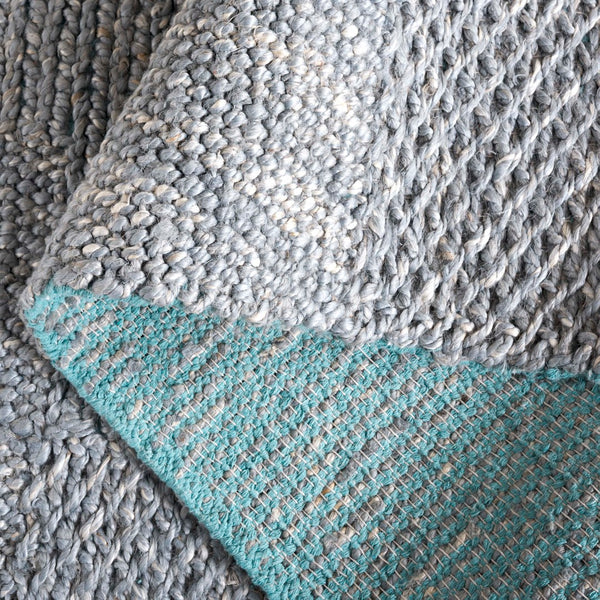 Safavieh Natural Hand Woven Area Rug – Eco-friendly Hemp & Cotton Blend For Stylish Home Decor & Comfort Grey ,Blue 80% Hemp,20% Cotton Nf560k-8