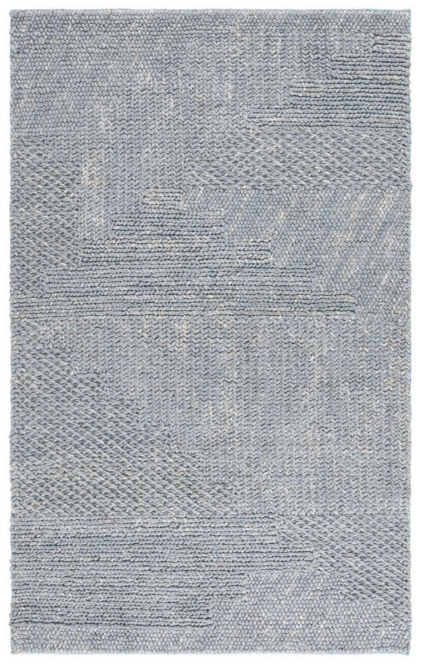Safavieh Natural Hand Woven Runner Rug In Elegant Grey And Blue Hues, Eco-friendly For Every Decor Style Grey ,Blue 80% Hemp,20% Cotton Nf560k-5